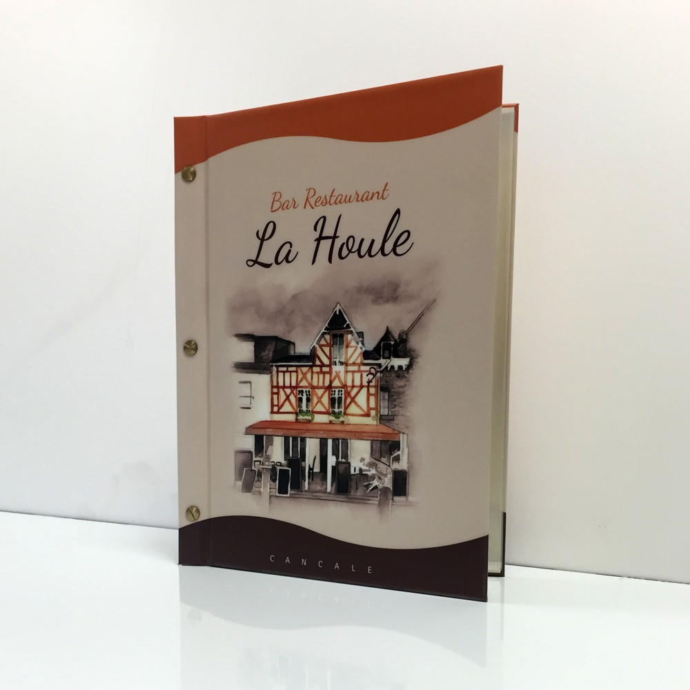 Emgé imprimerie St Malo - Livre menu - Carte des vins à feuilles